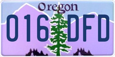 OR license plate 016DFD