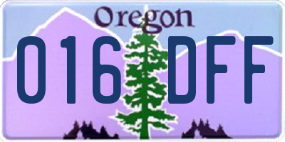 OR license plate 016DFF