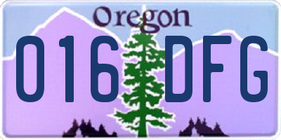 OR license plate 016DFG