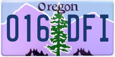 OR license plate 016DFI