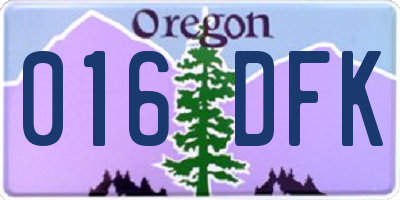 OR license plate 016DFK