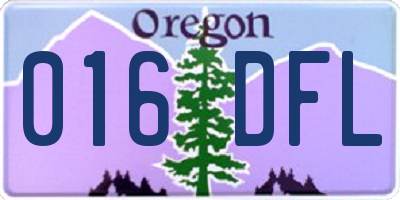 OR license plate 016DFL
