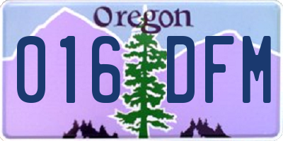 OR license plate 016DFM
