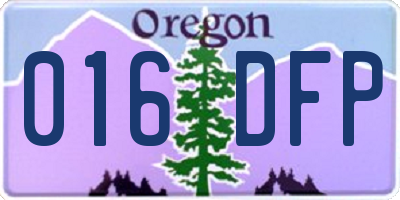 OR license plate 016DFP