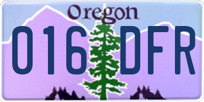 OR license plate 016DFR