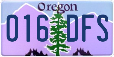 OR license plate 016DFS