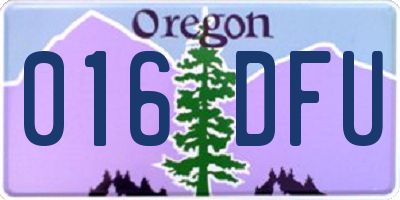 OR license plate 016DFU