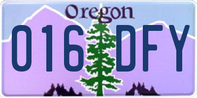 OR license plate 016DFY
