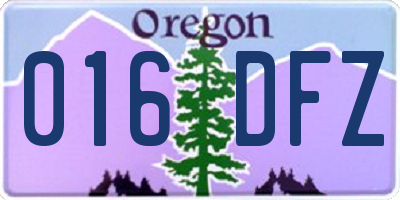 OR license plate 016DFZ