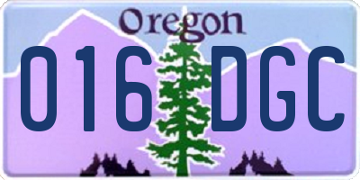 OR license plate 016DGC