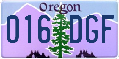 OR license plate 016DGF