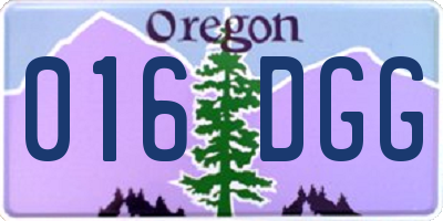 OR license plate 016DGG