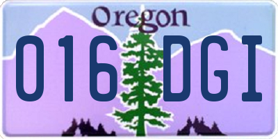 OR license plate 016DGI