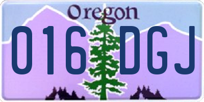 OR license plate 016DGJ
