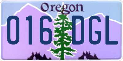 OR license plate 016DGL