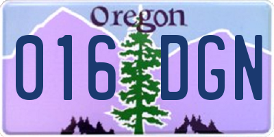 OR license plate 016DGN