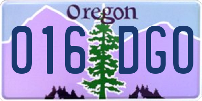 OR license plate 016DGO