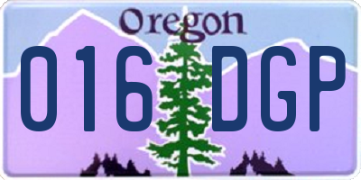 OR license plate 016DGP