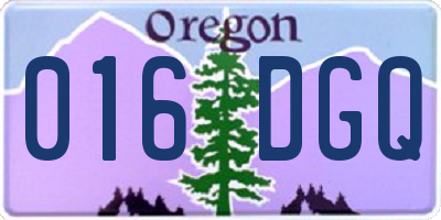 OR license plate 016DGQ