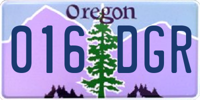 OR license plate 016DGR