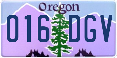 OR license plate 016DGV
