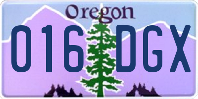 OR license plate 016DGX