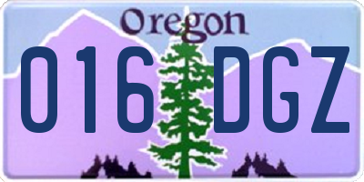 OR license plate 016DGZ