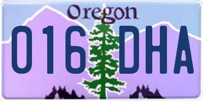 OR license plate 016DHA