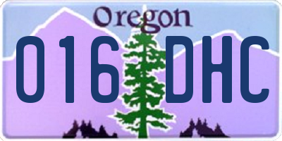 OR license plate 016DHC