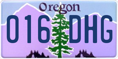 OR license plate 016DHG
