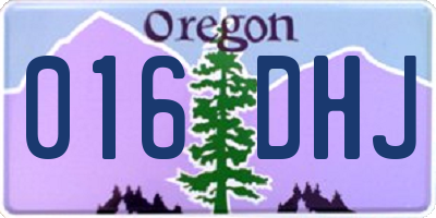 OR license plate 016DHJ
