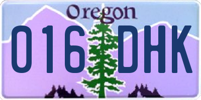 OR license plate 016DHK