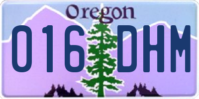 OR license plate 016DHM