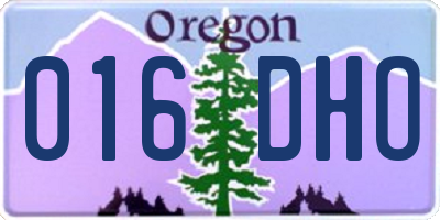 OR license plate 016DHO