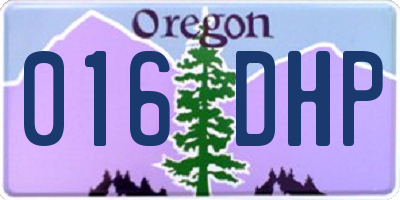 OR license plate 016DHP