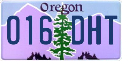 OR license plate 016DHT