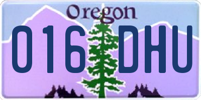 OR license plate 016DHU