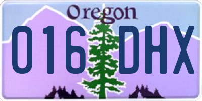 OR license plate 016DHX