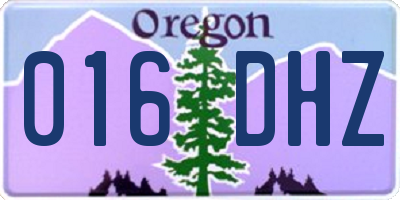 OR license plate 016DHZ
