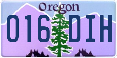 OR license plate 016DIH
