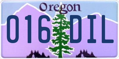 OR license plate 016DIL