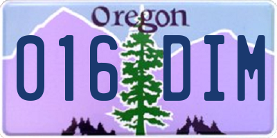 OR license plate 016DIM