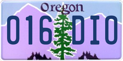 OR license plate 016DIO