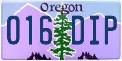 OR license plate 016DIP