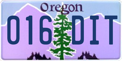OR license plate 016DIT