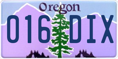 OR license plate 016DIX