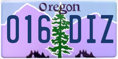 OR license plate 016DIZ