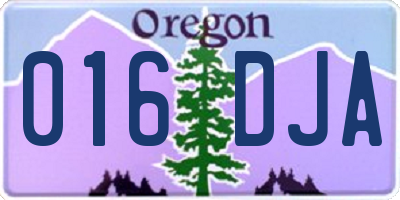 OR license plate 016DJA