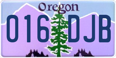 OR license plate 016DJB