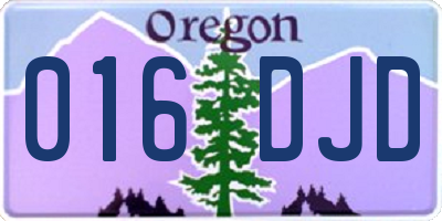 OR license plate 016DJD